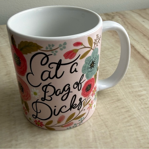 Floral Mug with Rude Text - Picture 3 of 6